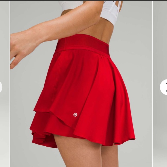 lululemon athletica Dresses & Skirts - **NWT** Lululemon COURT RIVAL HIGH-RISE skirt in Dark Red